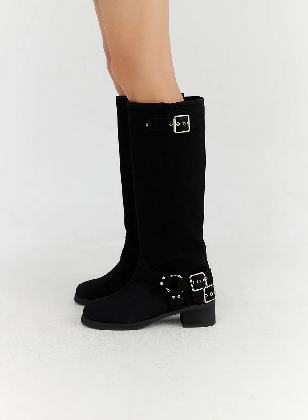 Buckle Faux Leather Boots CN315