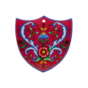 Ceramic Decoration Shield Flowers