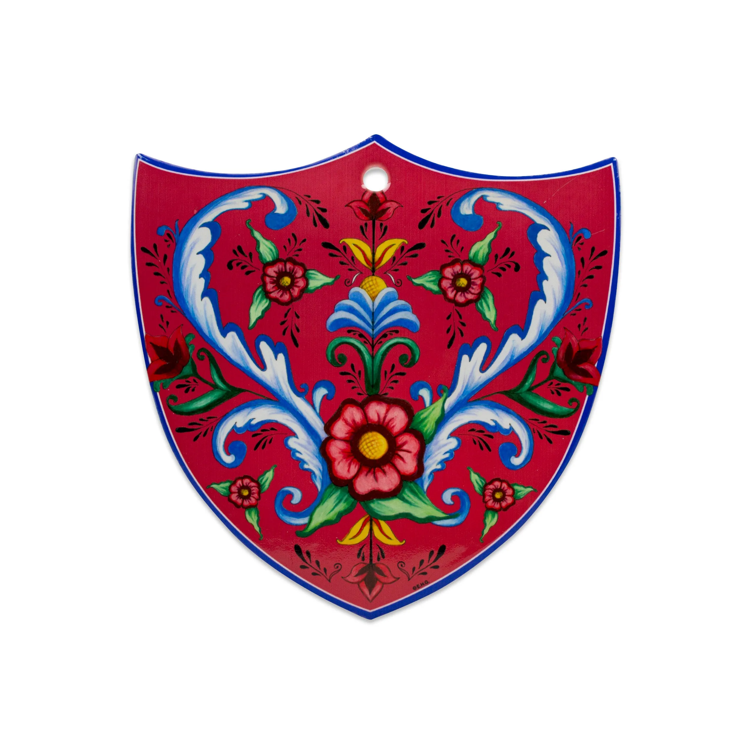 Ceramic Decoration Shield Flowers