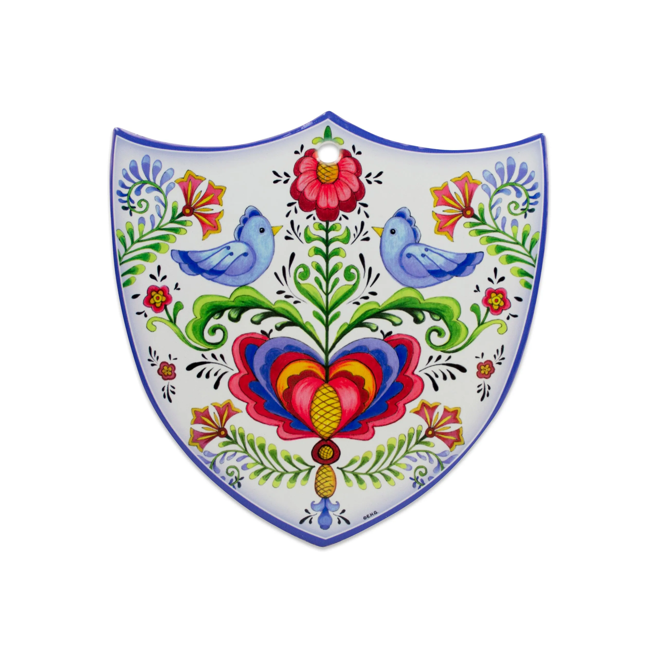 Ceramic Decoration Shield Lovebirds