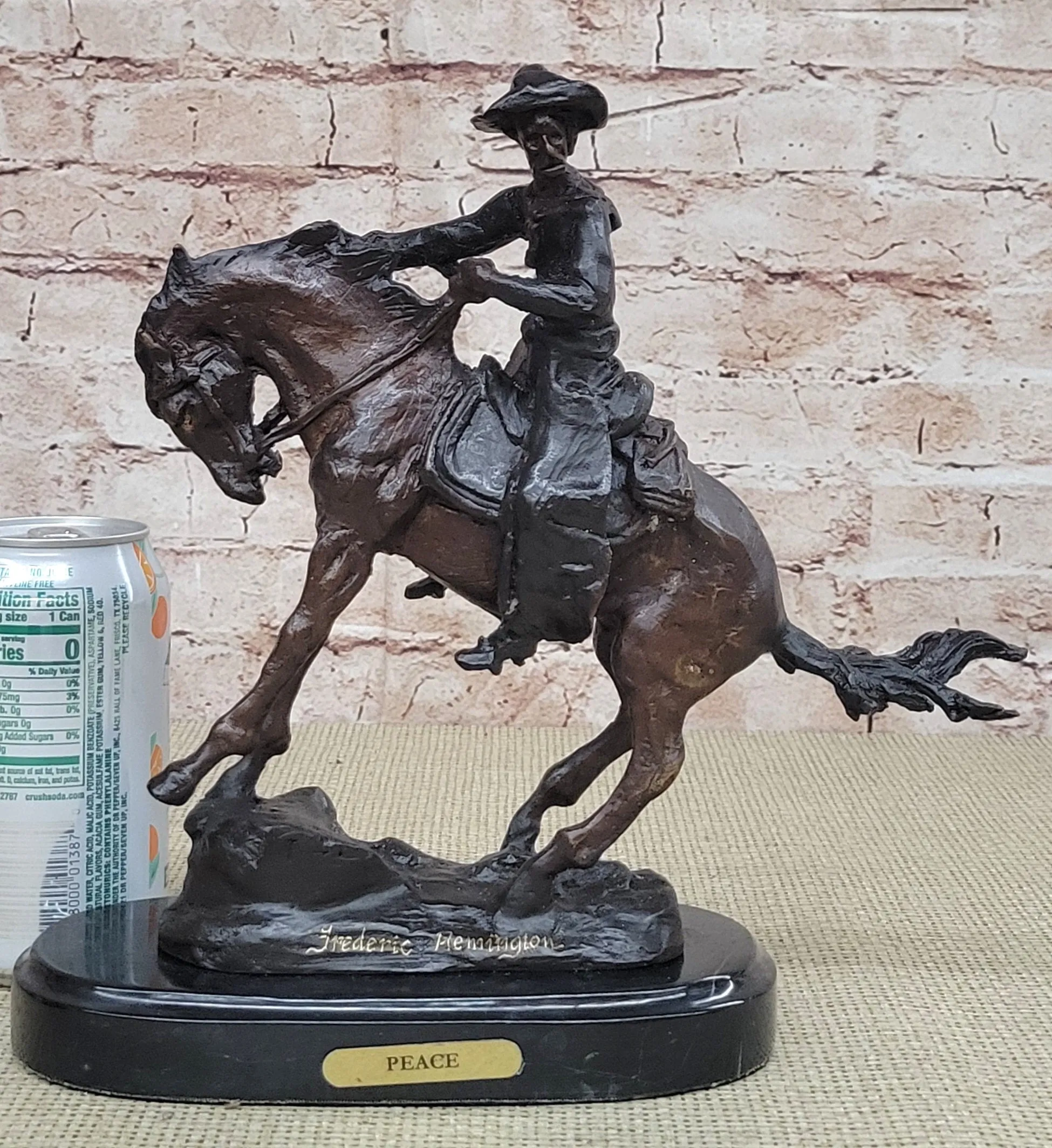 COWBOY" by FREDERIC REMINGTON! DETAILED BRONZE COWBOY & BRONCO! HIS BEST ARTWORK