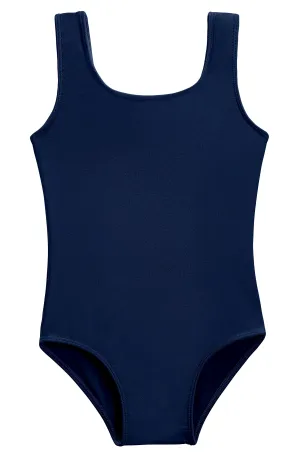 Girls Recycled Nylon UPF 50  One Piece Swimsuit | Navy