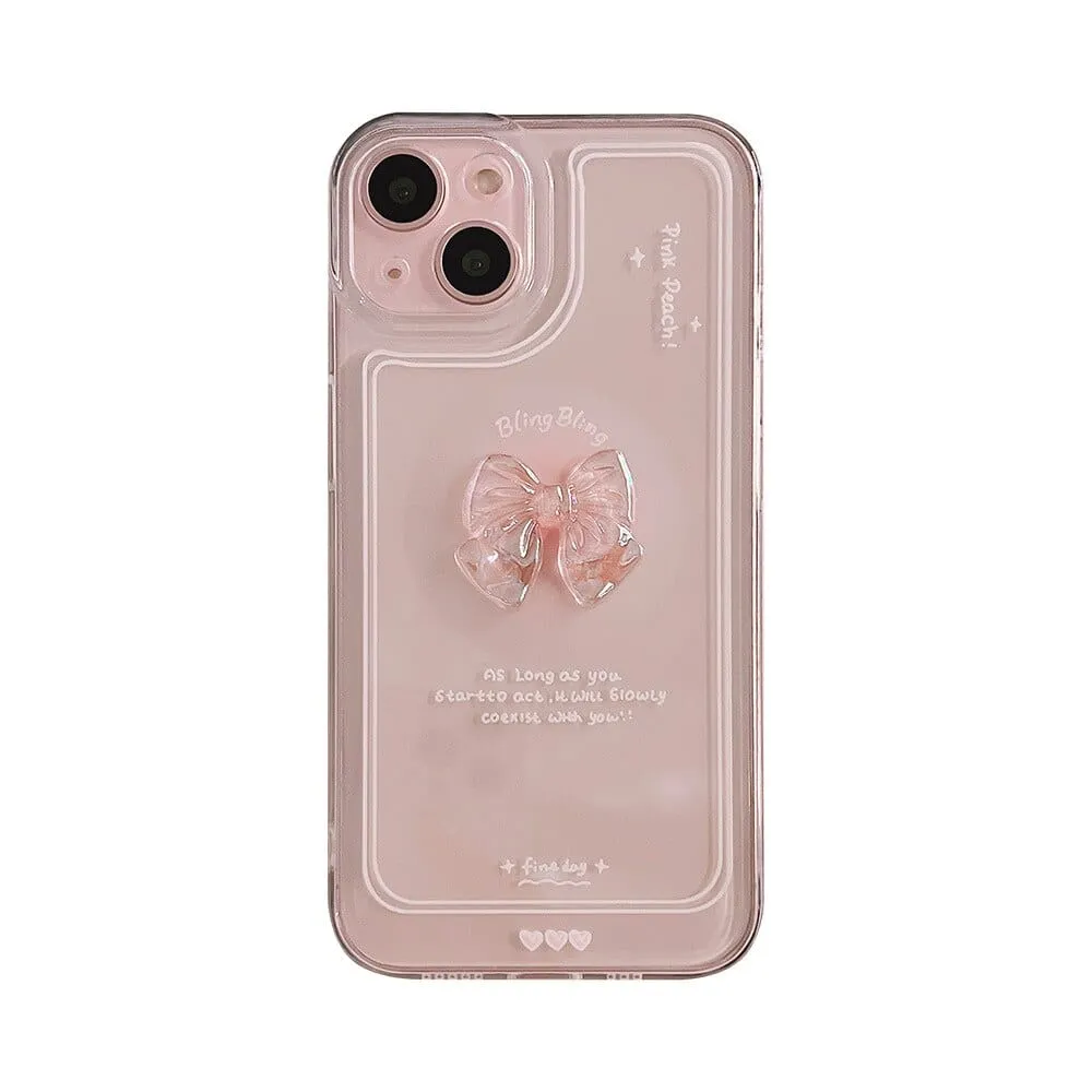 Luxury Sweet Girls Crystal Bow Tie Kawaii Phone Case For iPhone