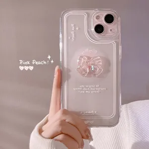 Luxury Sweet Girls Crystal Bow Tie Kawaii Phone Case For iPhone