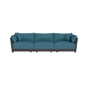 Modular Bondi Black 3-Seater Sofa in Aegean Blue | Classic Blend