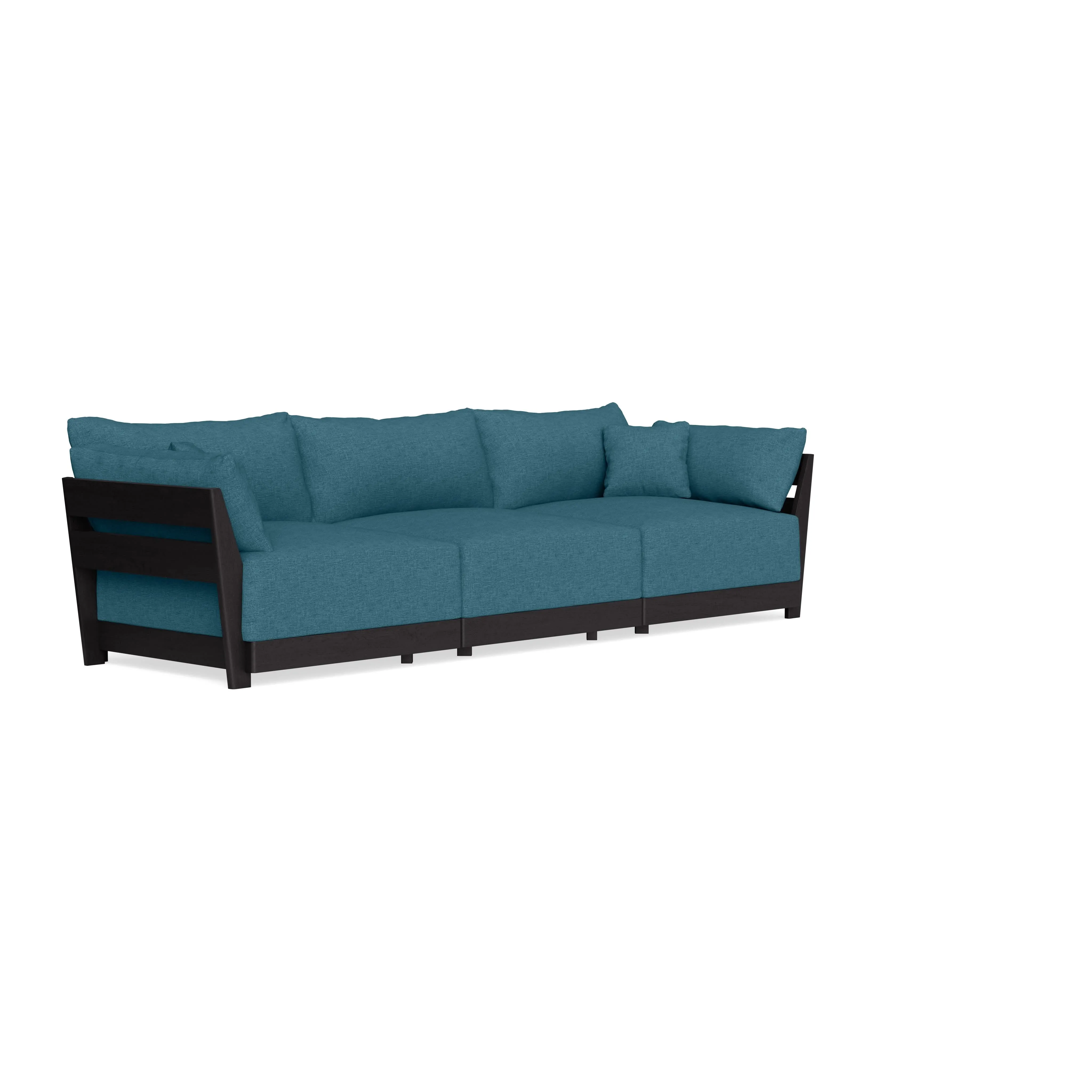 Modular Bondi Black 3-Seater Sofa in Aegean Blue | Classic Blend