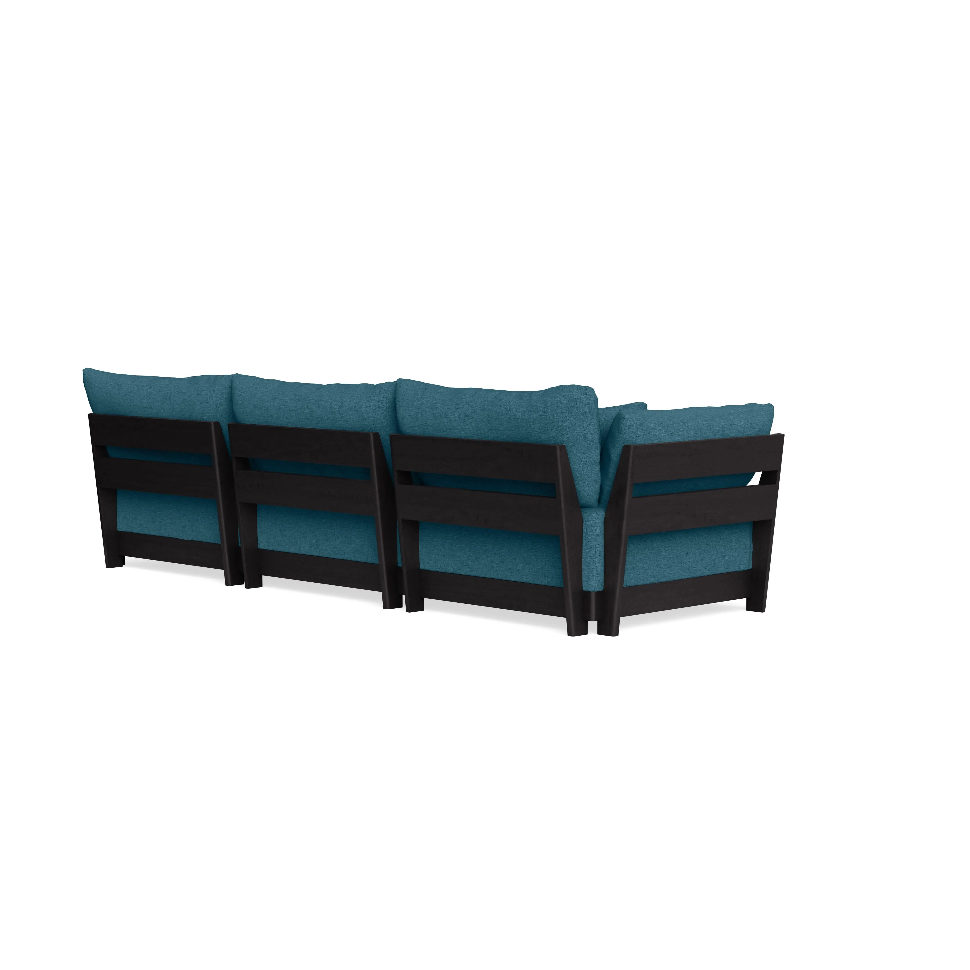 Modular Bondi Black 3-Seater Sofa in Aegean Blue | Classic Blend