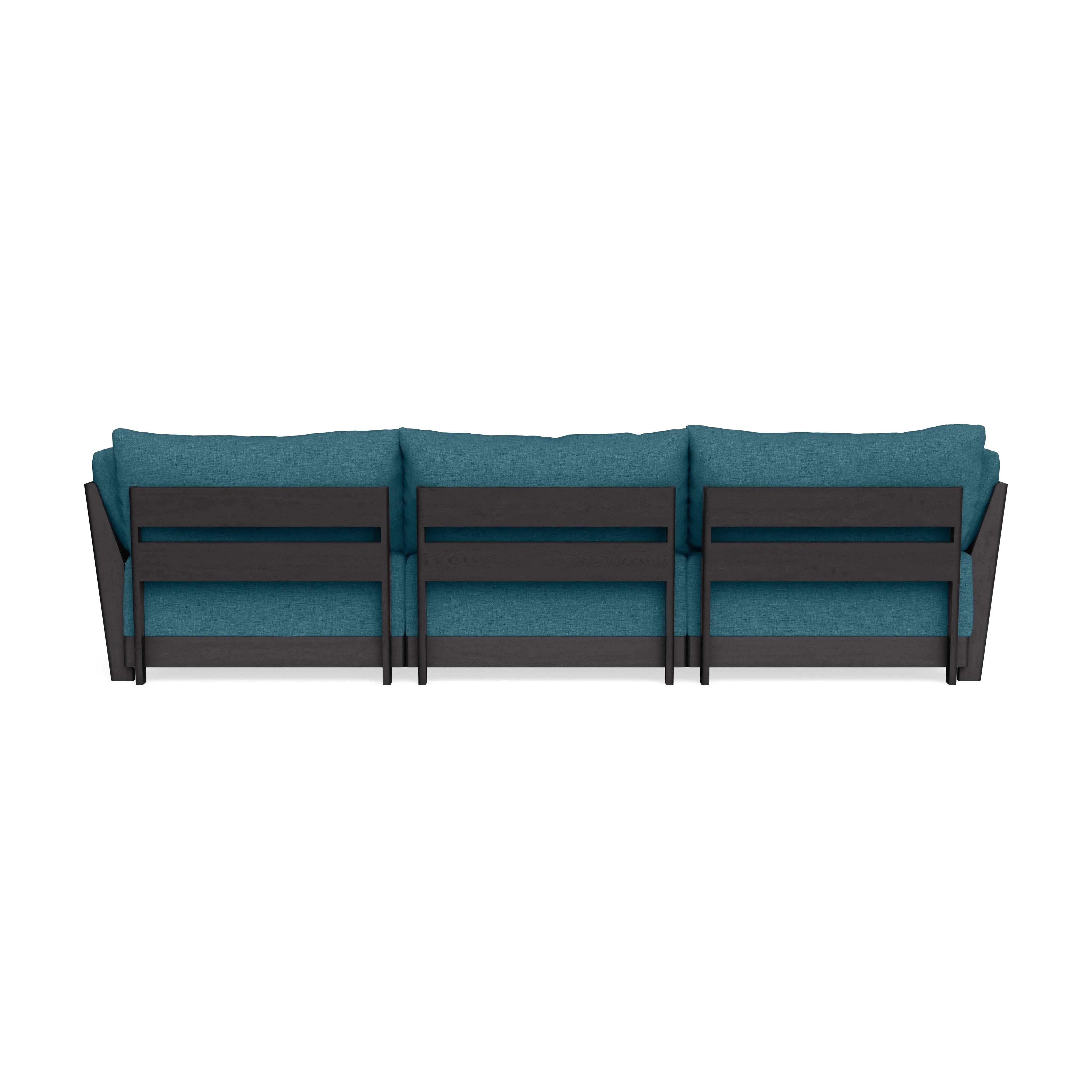 Modular Bondi Black 3-Seater Sofa in Aegean Blue | Classic Blend