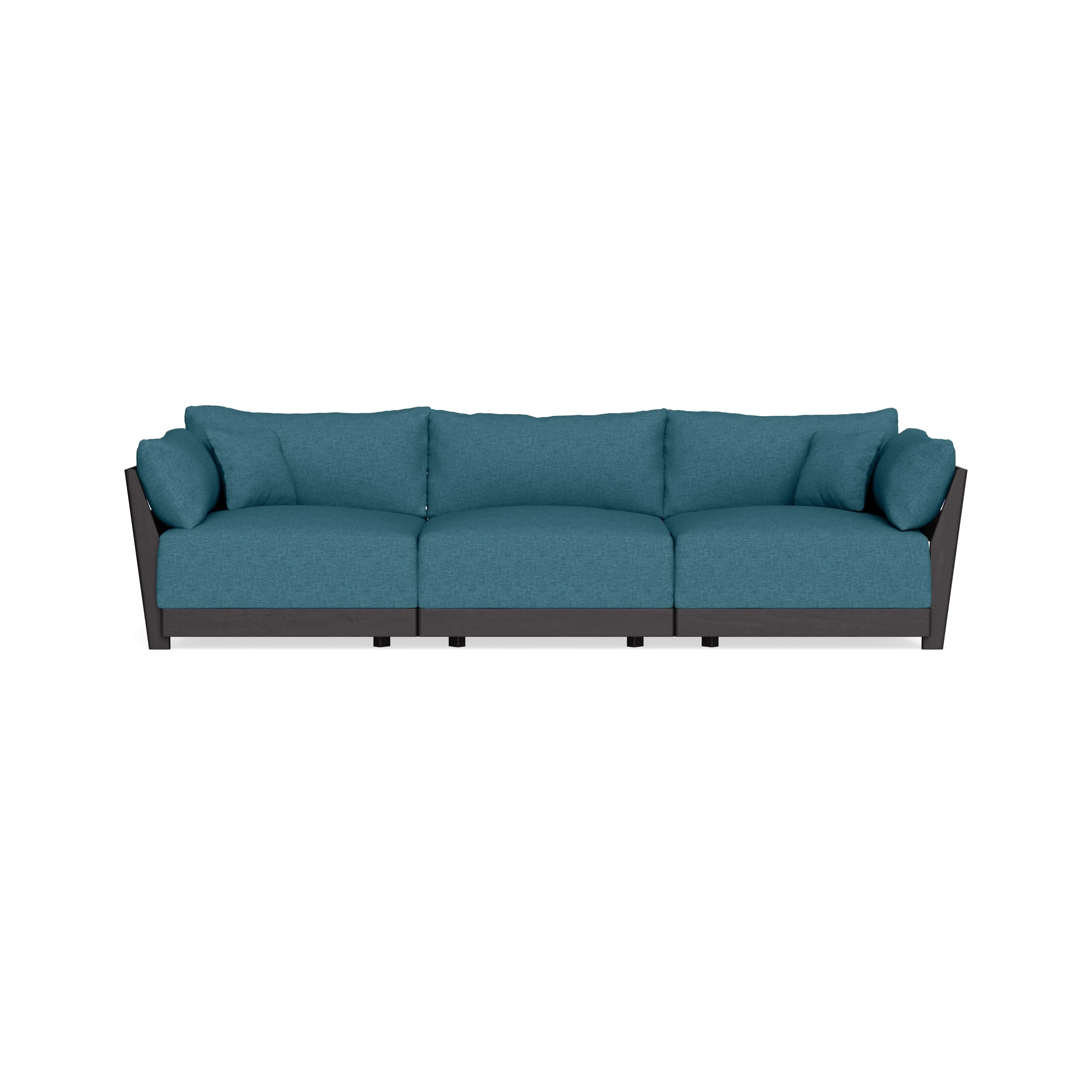 Modular Bondi Black 3-Seater Sofa in Aegean Blue | Classic Blend