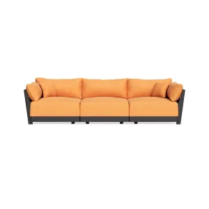 Modular Bondi Black 3-Seater Sofa in Tangerine | Classic Blend