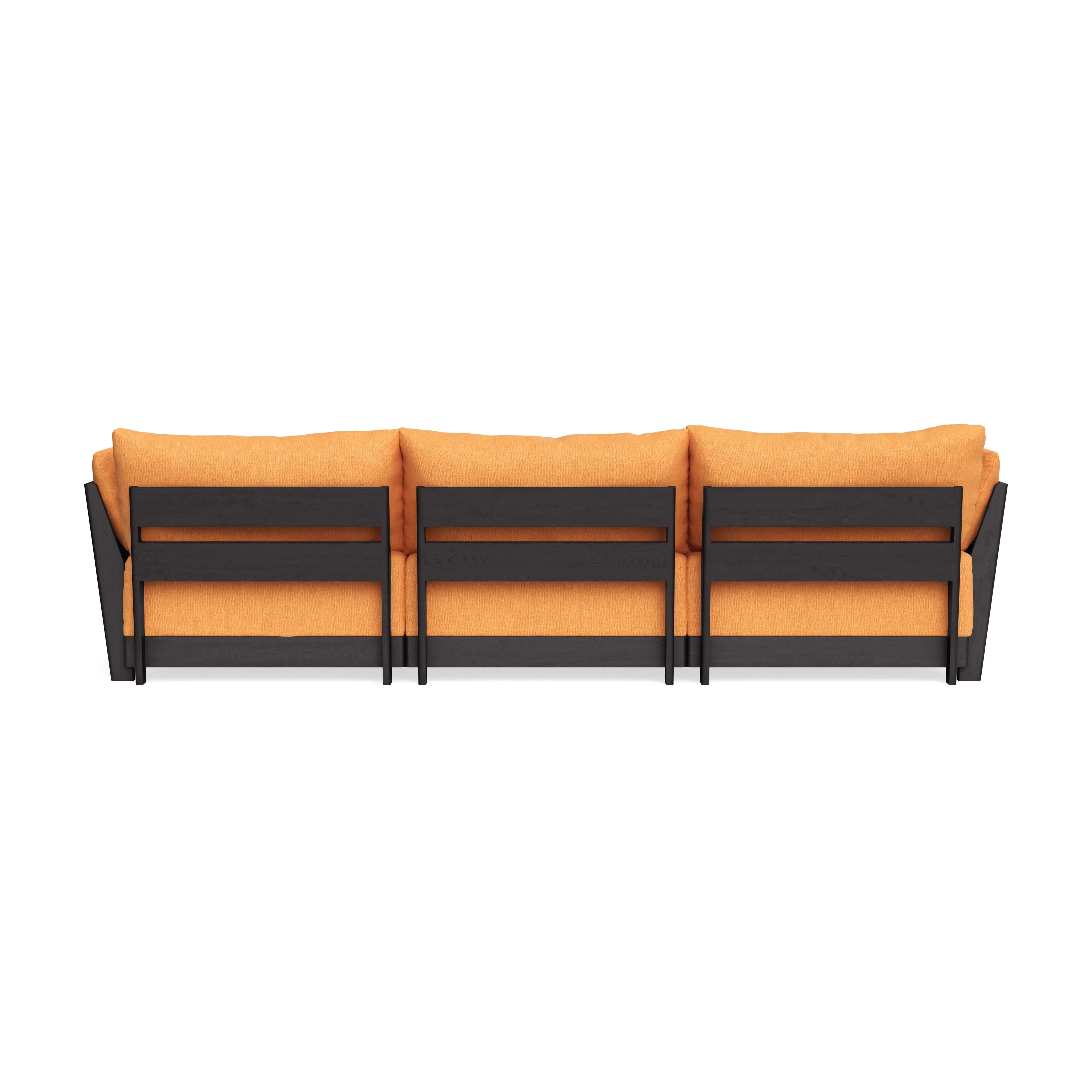 Modular Bondi Black 3-Seater Sofa in Tangerine | Classic Blend