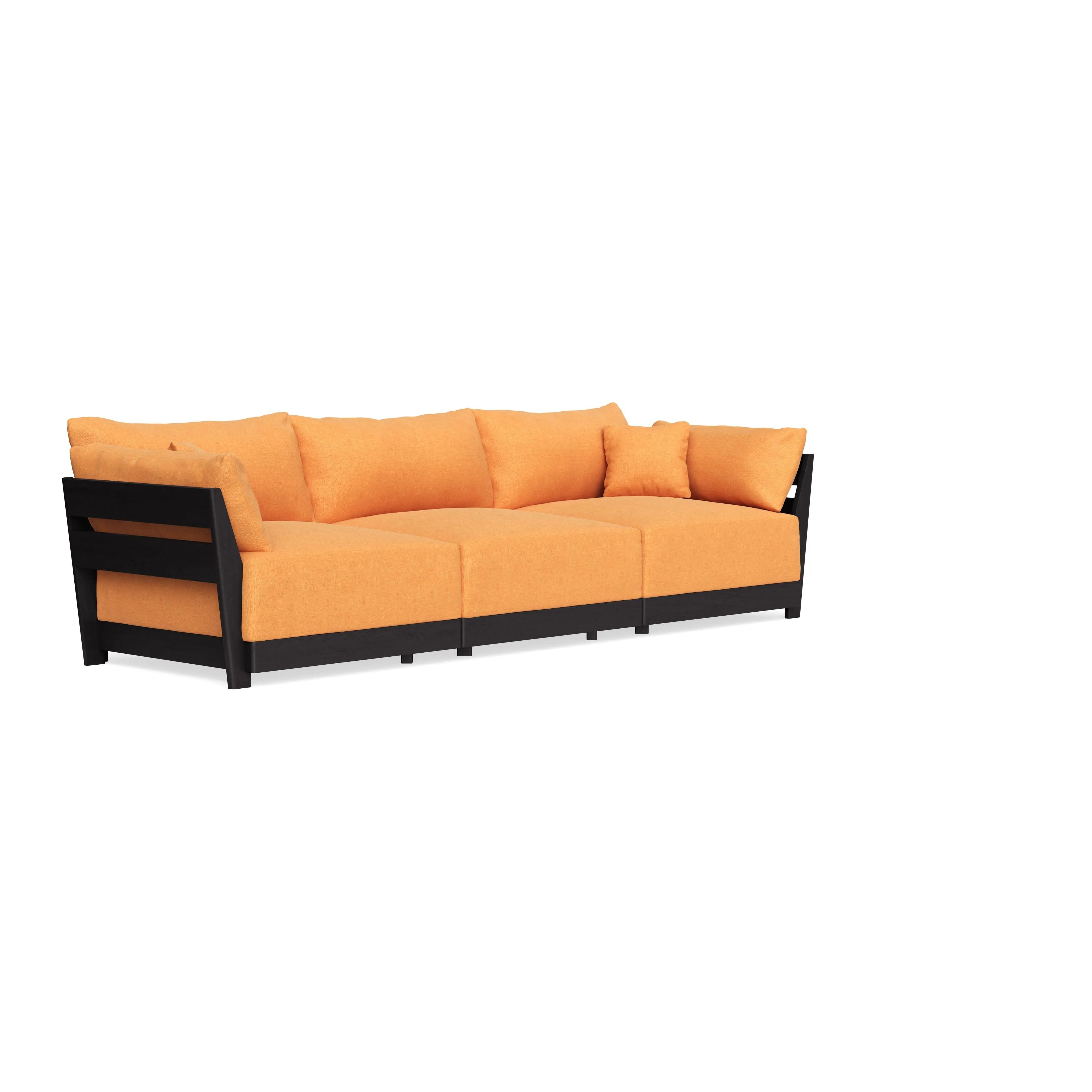 Modular Bondi Black 3-Seater Sofa in Tangerine | Classic Blend