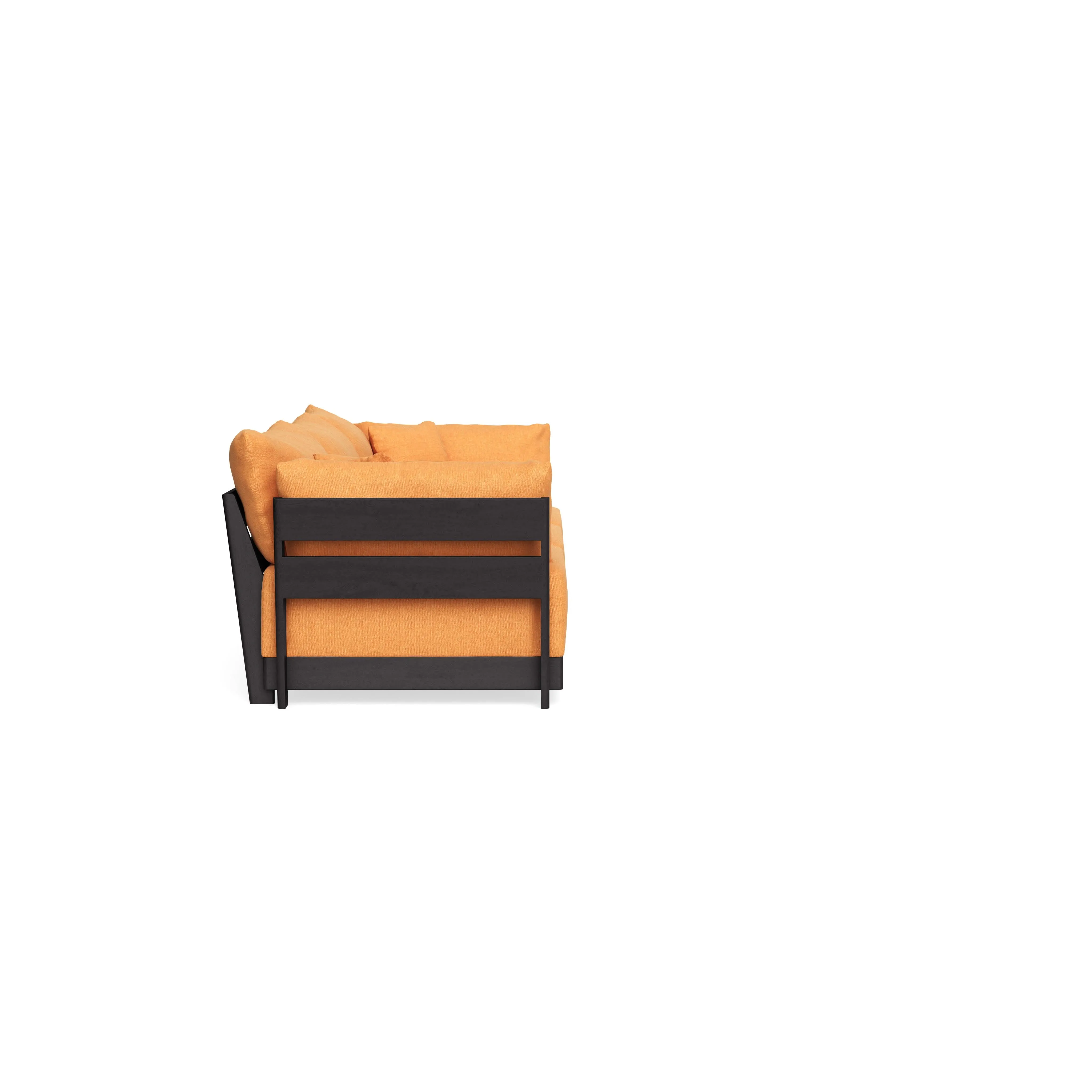 Modular Bondi Black 3-Seater Sofa in Tangerine | Classic Blend