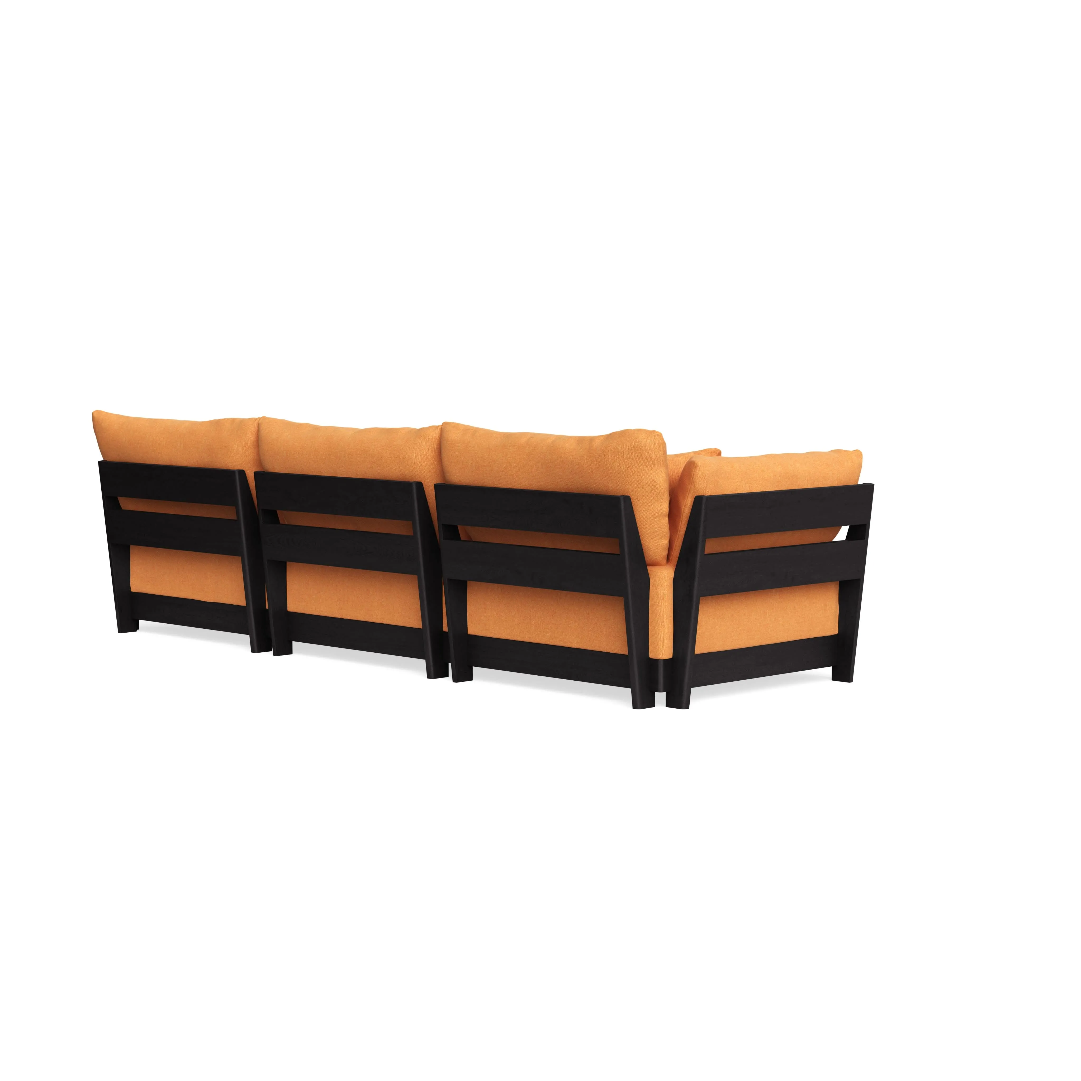 Modular Bondi Black 3-Seater Sofa in Tangerine | Classic Blend