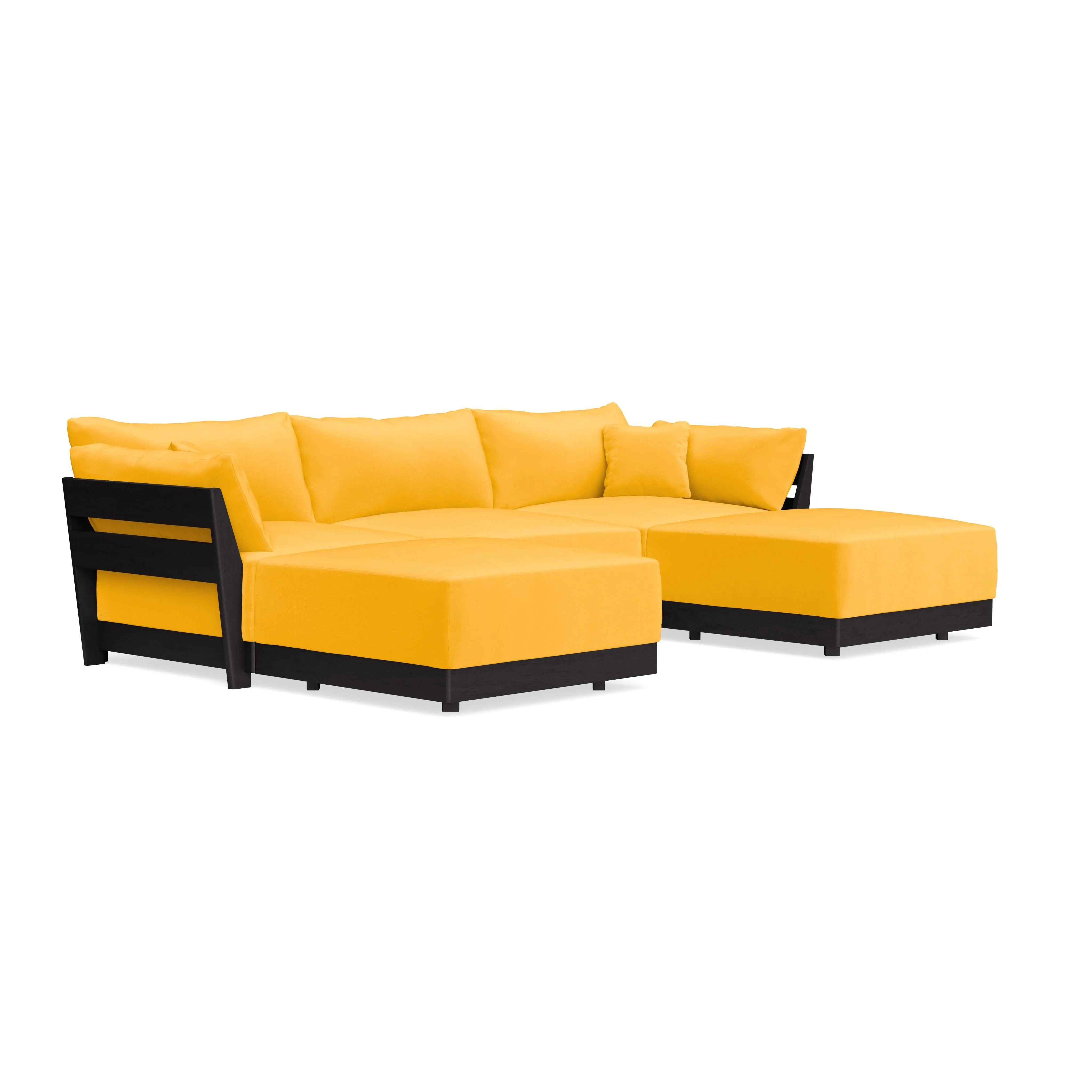 Modular Bondi Black 3-Seater U-Sectional in Marigold | Classic Blend