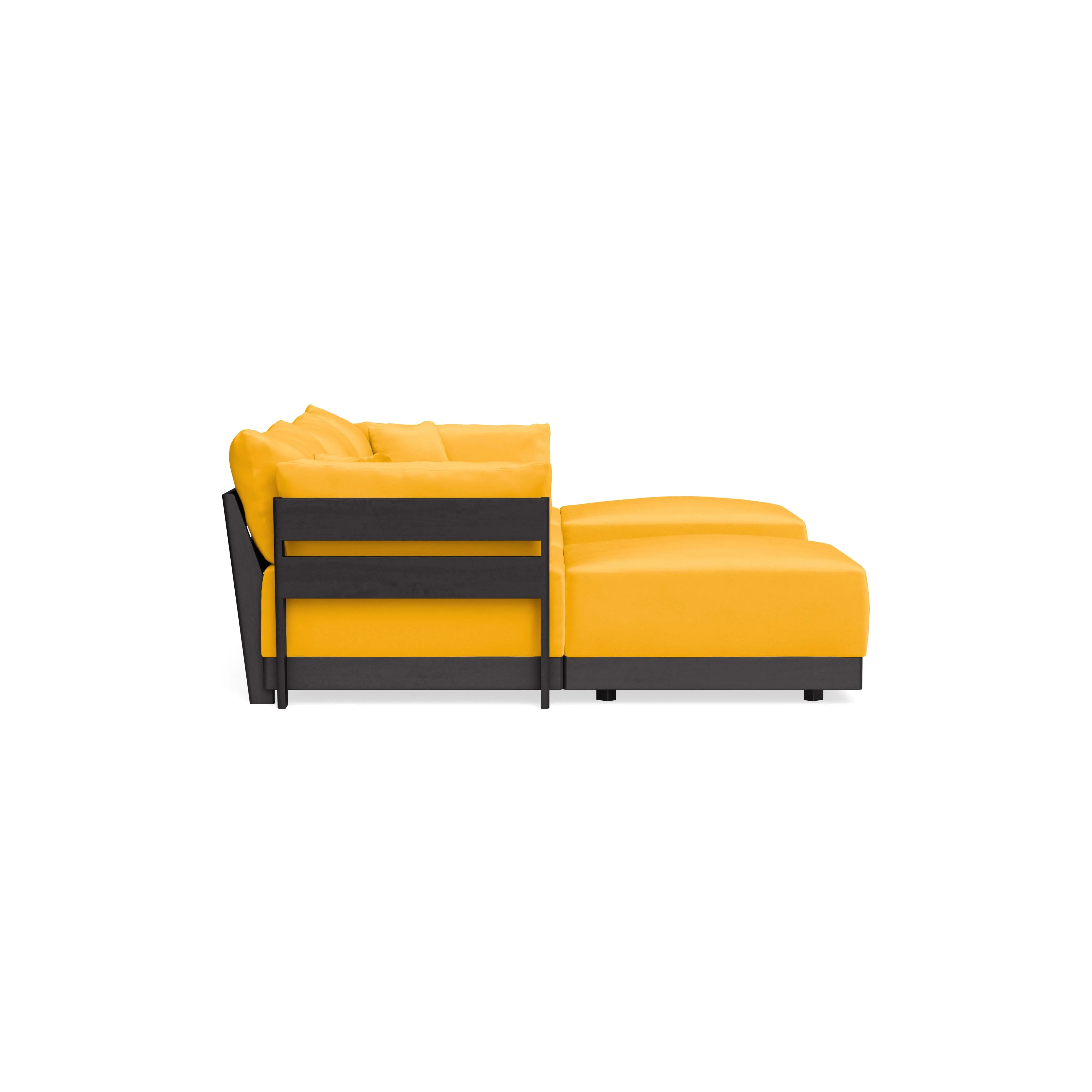 Modular Bondi Black 3-Seater U-Sectional in Marigold | Classic Blend