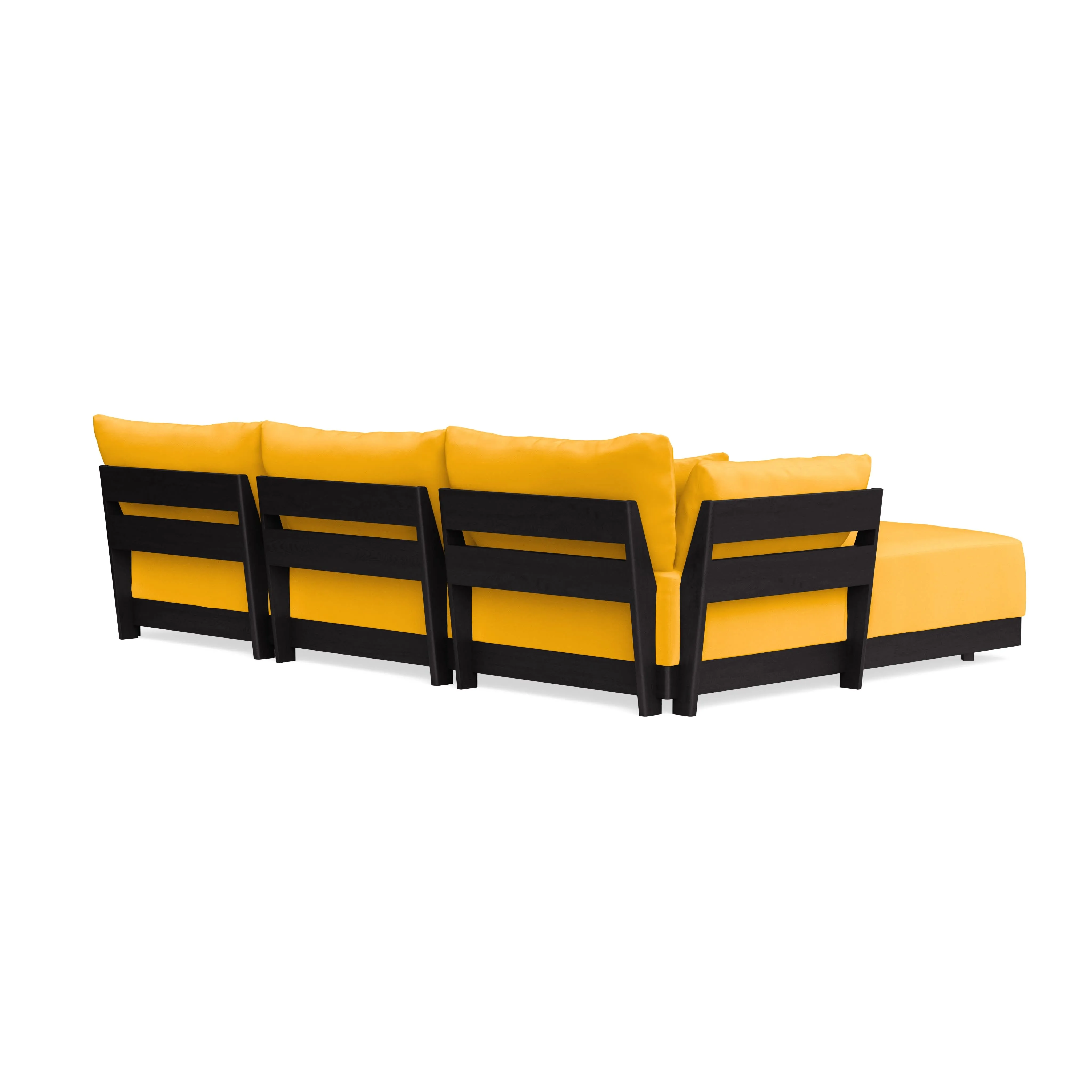 Modular Bondi Black 3-Seater U-Sectional in Marigold | Classic Blend