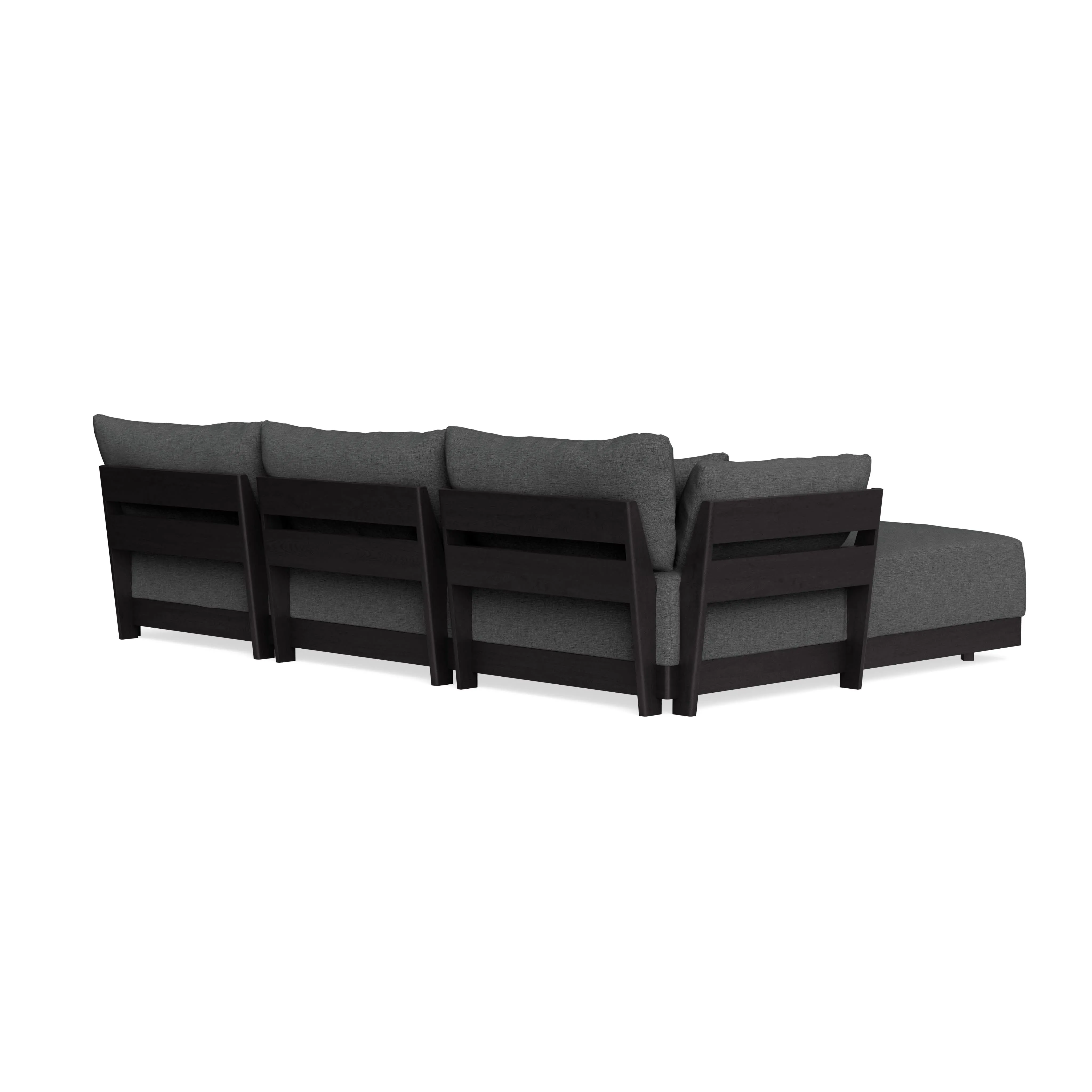 Modular Bondi Black 3-Seater U-Sectional in Pebble | Classic Blend