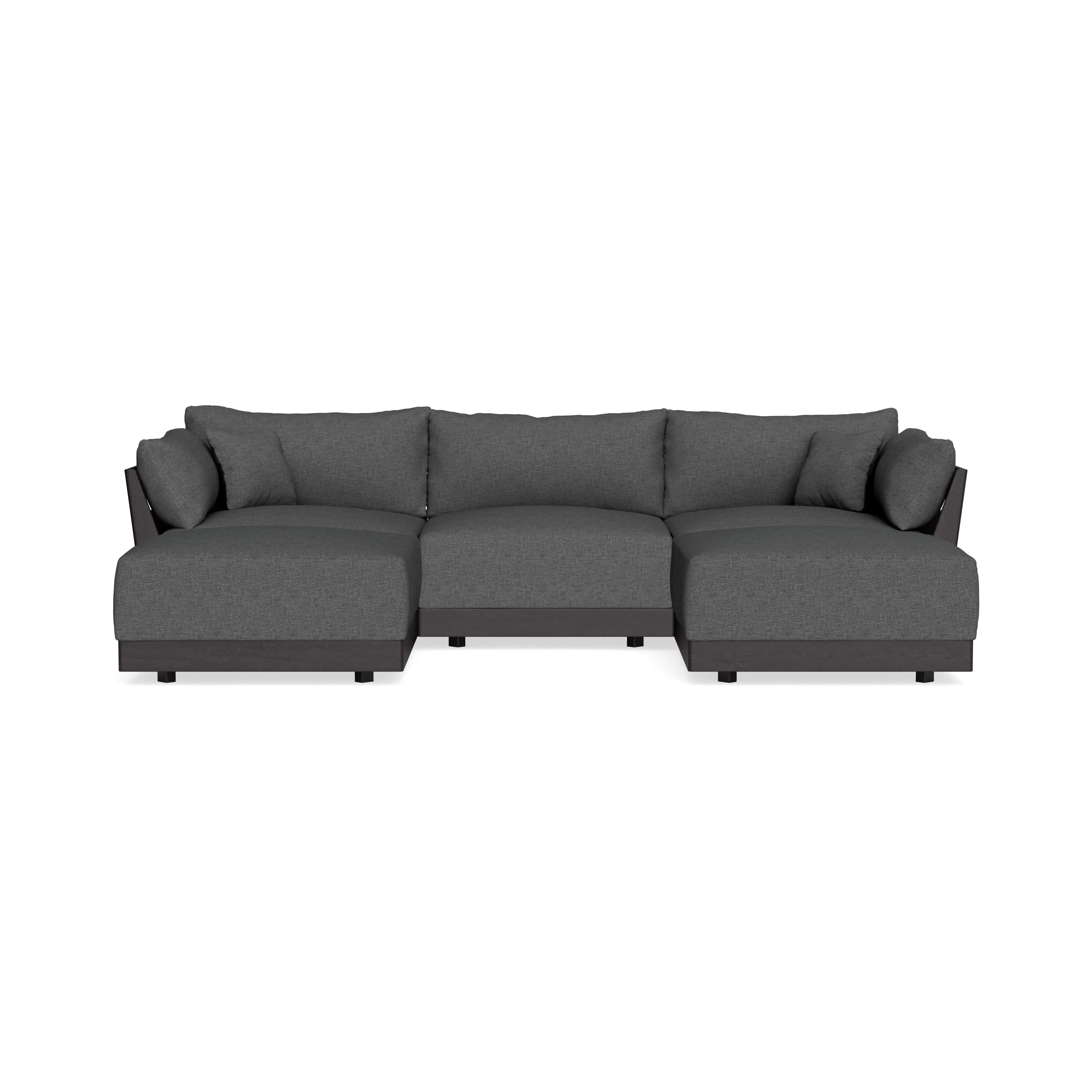 Modular Bondi Black 3-Seater U-Sectional in Pebble | Classic Blend