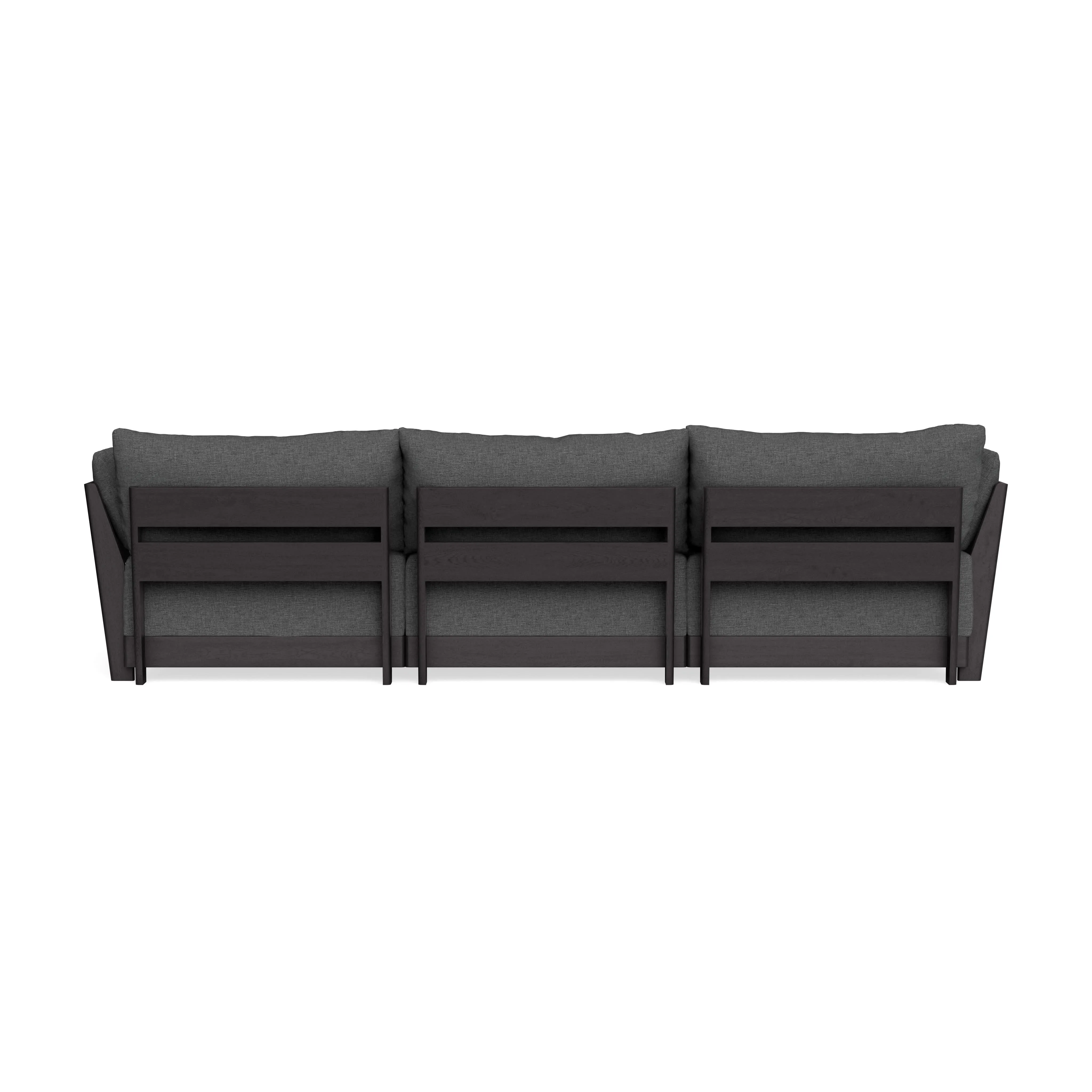 Modular Bondi Black 3-Seater U-Sectional in Pebble | Classic Blend