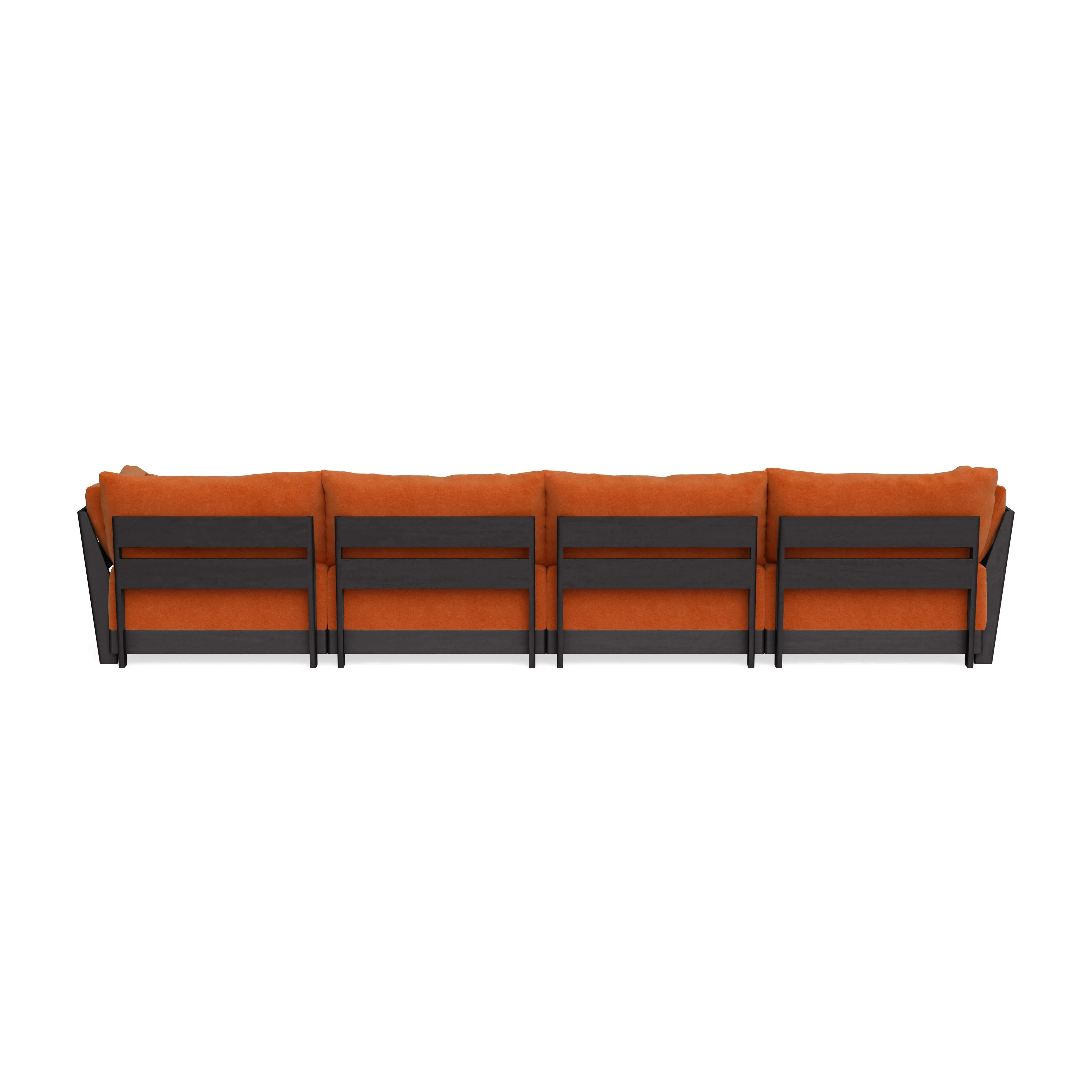 Modular Bondi Black 4-Seater U-Sectional in Terracotta | Classic Blend