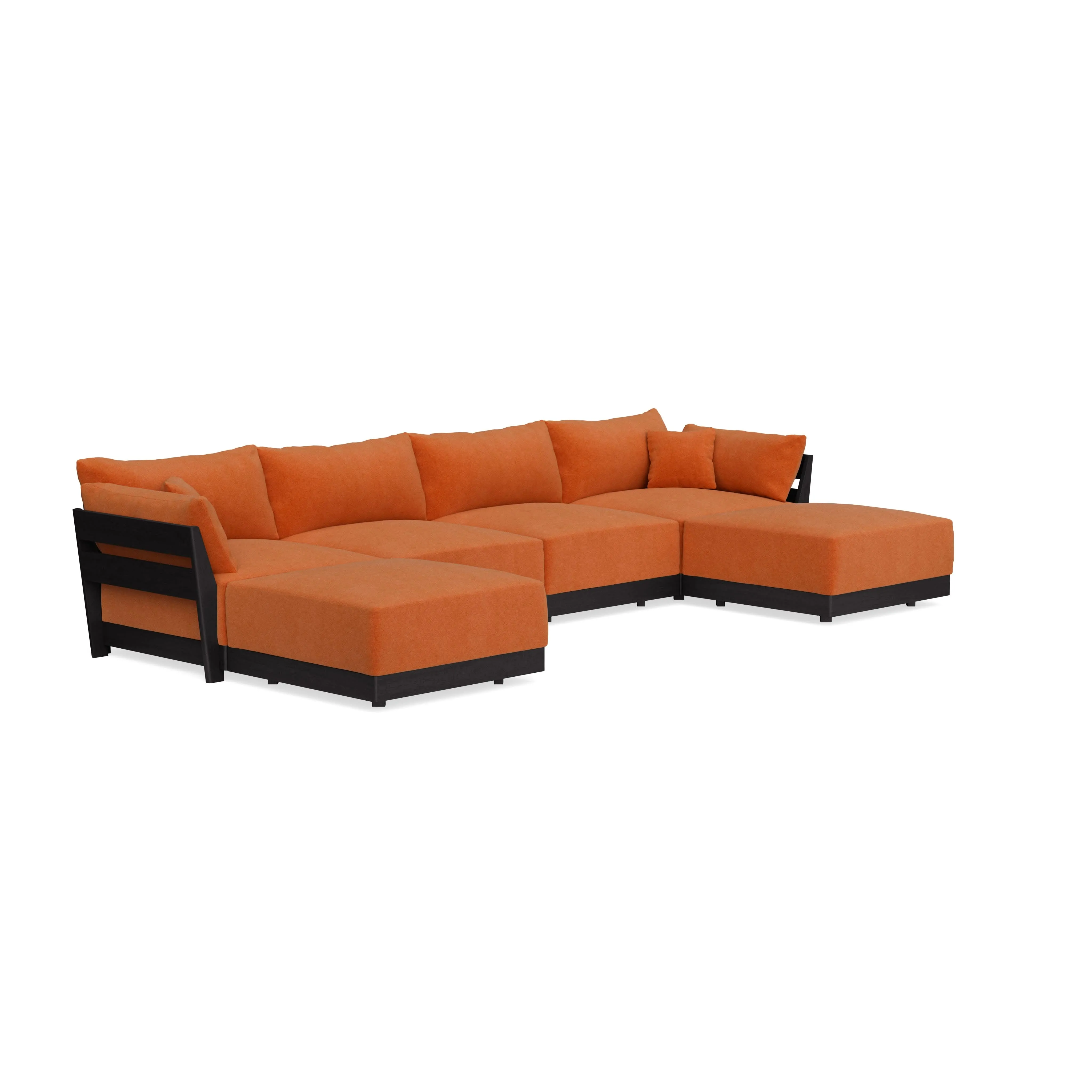 Modular Bondi Black 4-Seater U-Sectional in Terracotta | Classic Blend