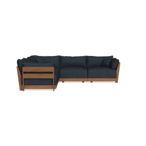 Modular Bondi Espresso 5-Seater Corner Sectional in Baltic Blue | Classic Blend