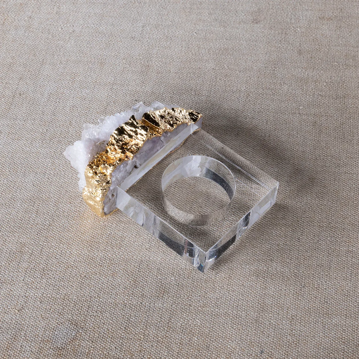 Napkin Holder Quartz on Lucite