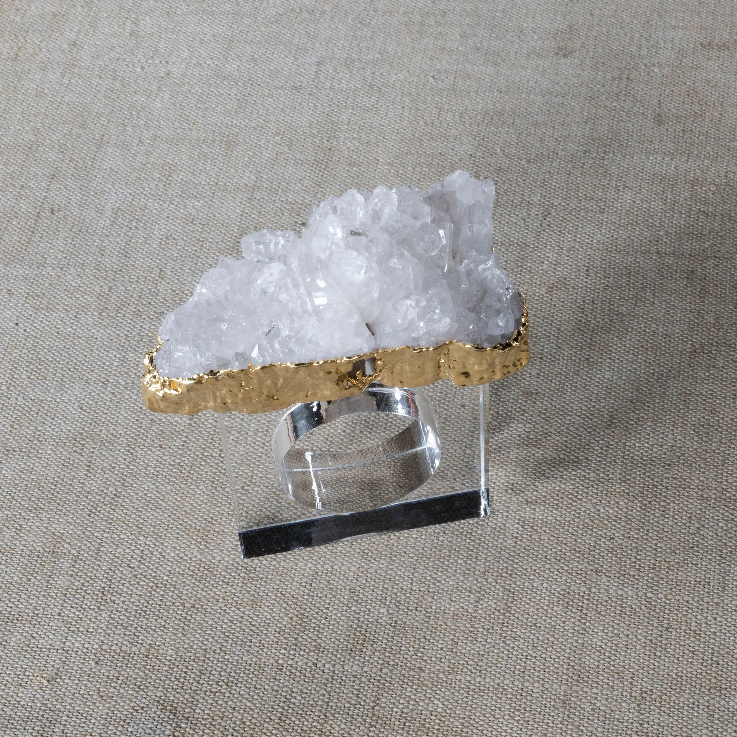 Napkin Holder Quartz on Lucite