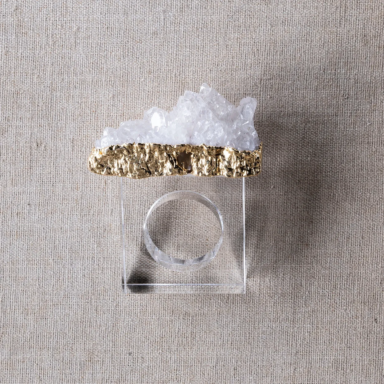 Napkin Holder Quartz on Lucite