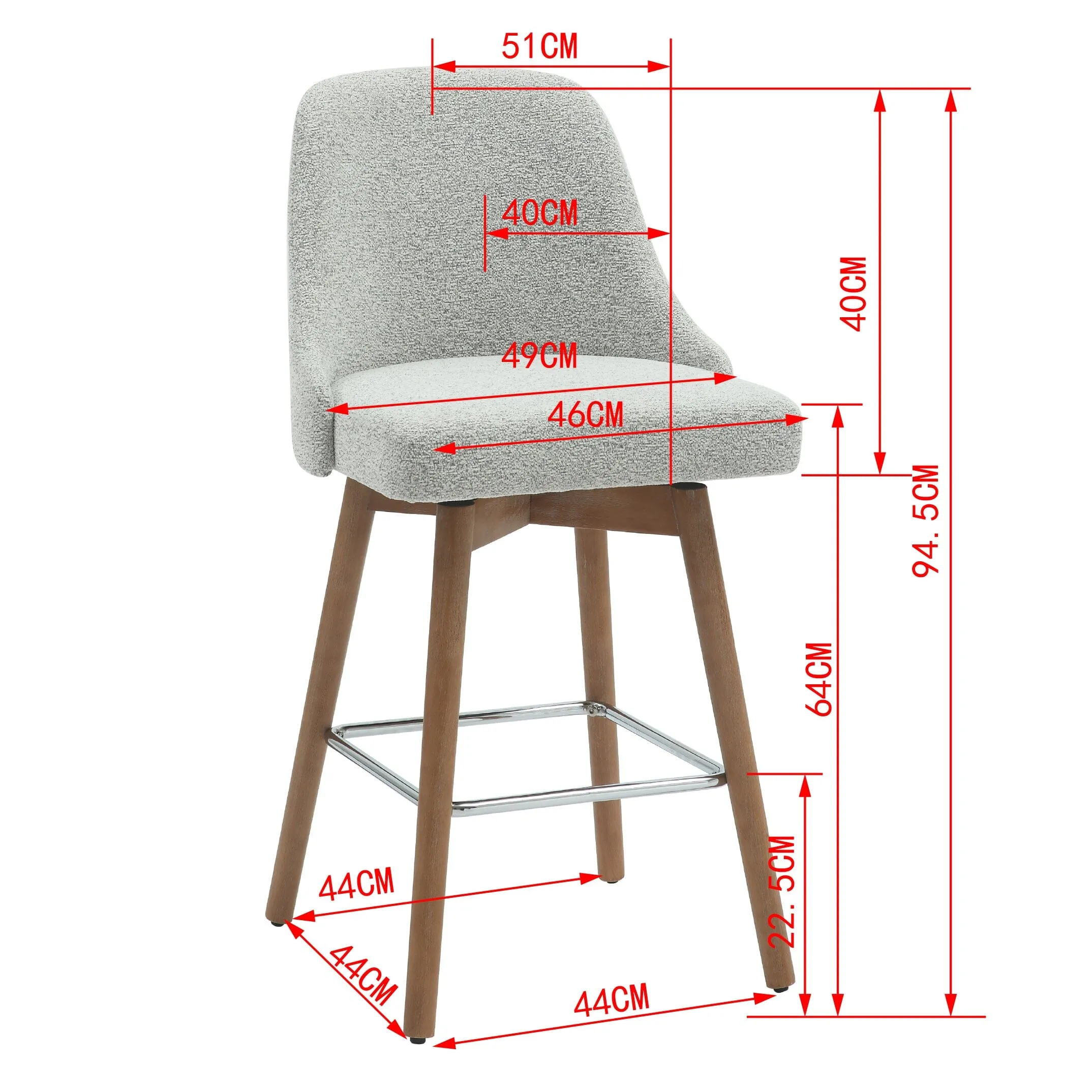 PLUSH KITCHEN HEIGHT BARSTOOL