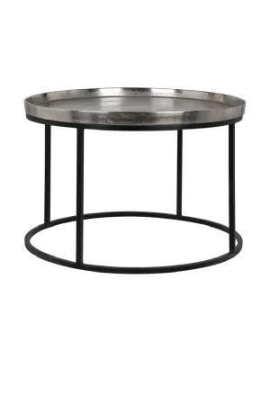 Round Silver Tray Coffee Table | OROA Lyam