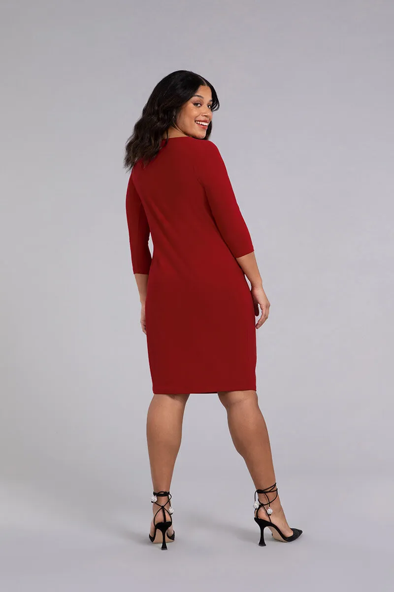 Side Twist Dress | Red