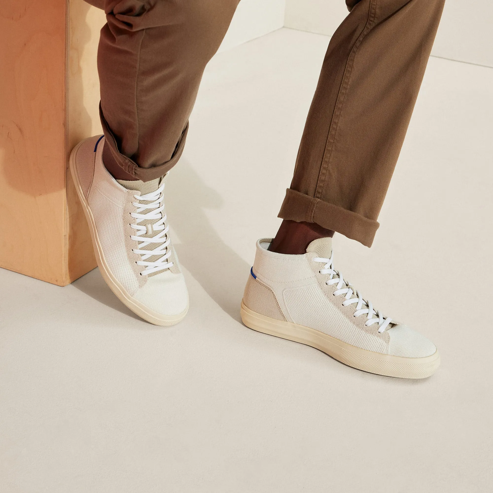 The Men's High Top Sneaker - Sand Dune