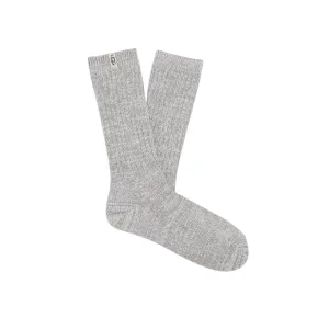 UGG Women's Rib Knit Slouchy Crew Sock Grey